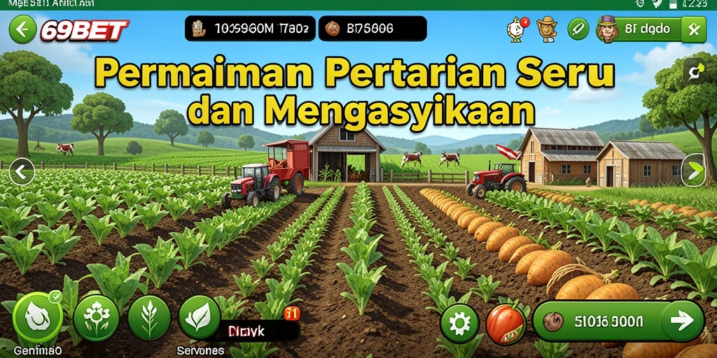 Tampilan screenshot 69BET menampilkan aktivitas bertani yang seru dan menarik.