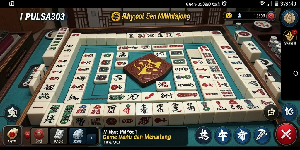 Tangkapan layar utama gameplay PULSA303 yang menampilkan momen seru Mahjong.