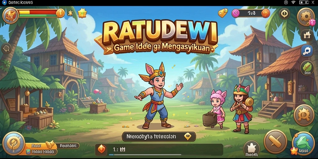 Screenshot gameplay RATUDEWI menampilkan karakter dan interaksi dalam mode Idle.